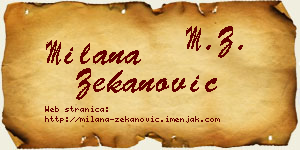 Milana Zekanović vizit kartica